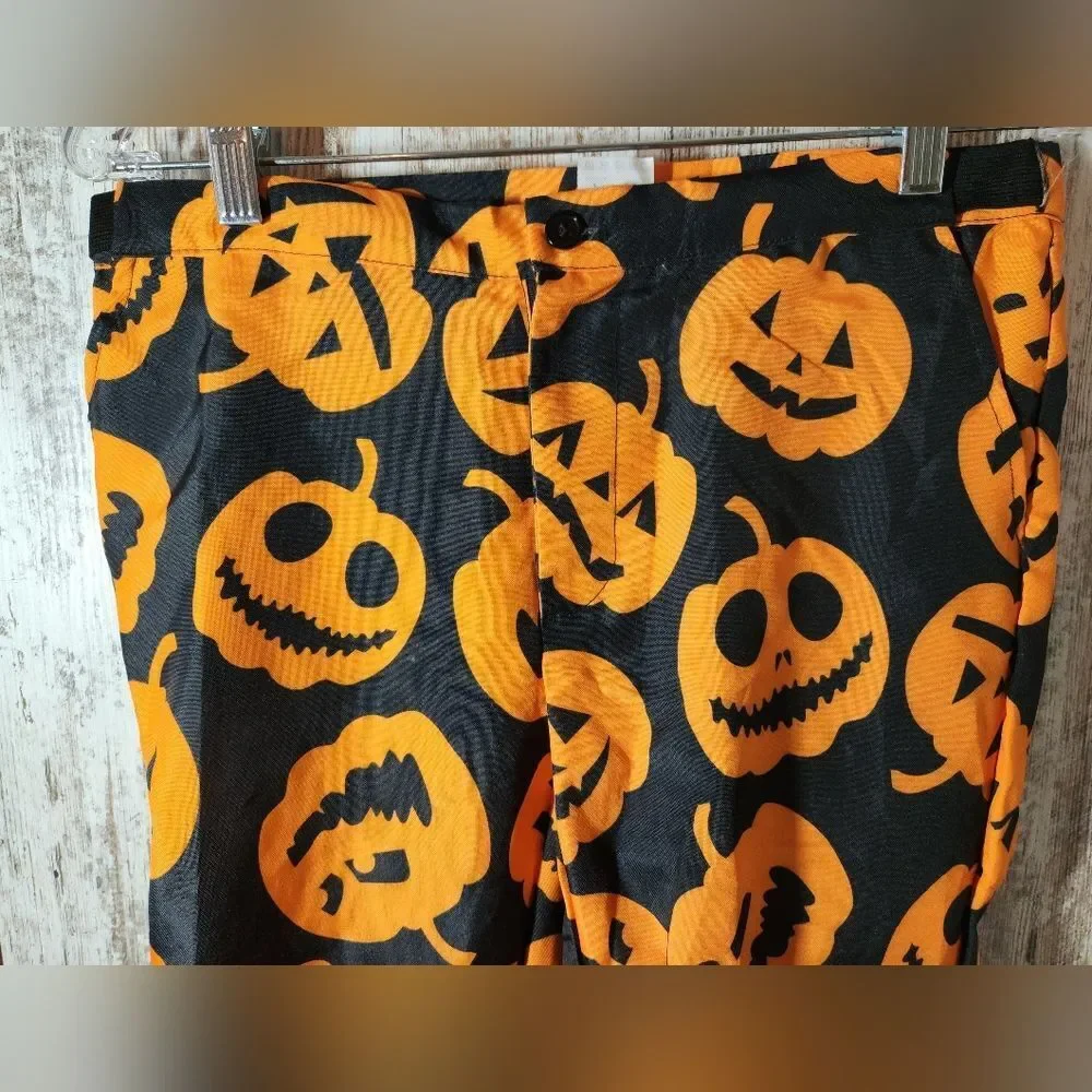 Spirit Halloween Pumpkin Suit - Black and Orange Jack-O-Lantern Big Boys